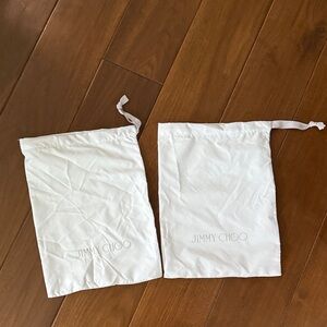 Jimmy Choo White Drawstring Bags